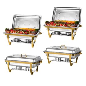 Chafing Dishes - Stainless Steel with Gold Accents
