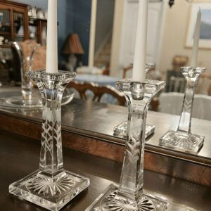 Vintage "Aristocrat" Etched Crystal Candlesticks