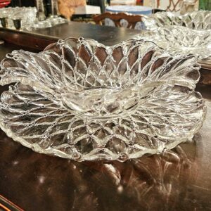 Vintage Fostoria Punch Bowl & Platter Set