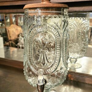 Fleur-De-Lis Glass Beverage Dispenser
