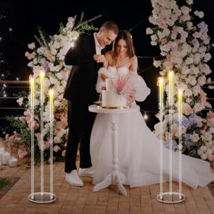 Elegant Clear Floor Candelabra Pair