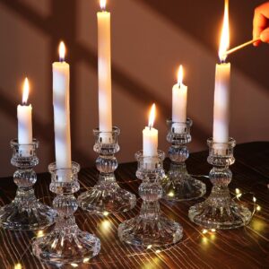 12-Piece Glass Candlestick Set