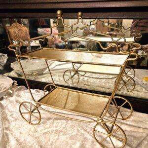 Gilded 2-Tier Petite Pastry Cart Display