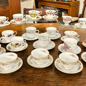 Curated Mismatched Vintage Fine Bone China Teacups & Saucers